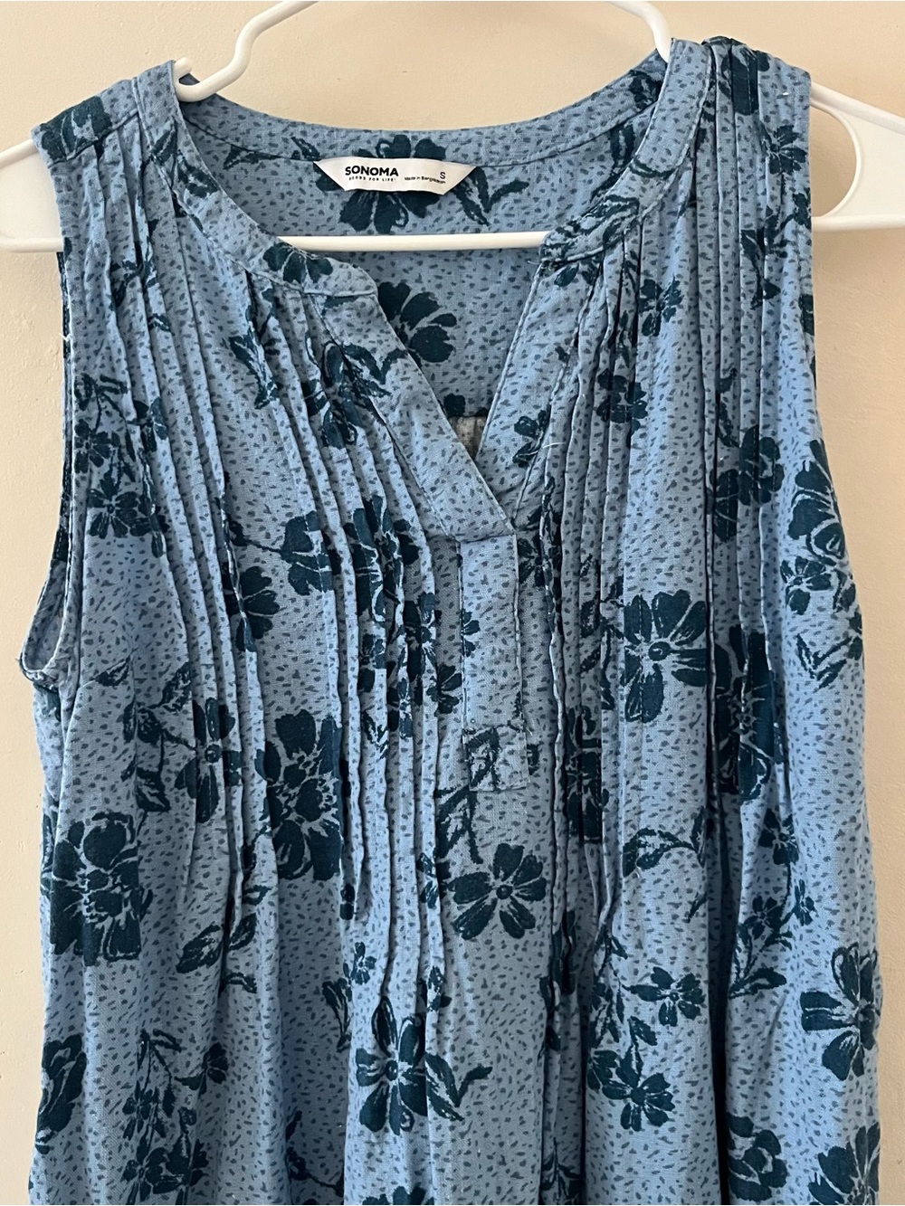 Sonoma | blue floral sleeveless mini dress